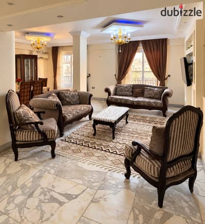 Furnished apartment, first residential hotel, modern buildings 2025 for monthly and daily rent in Nasr City, between Abbas and Makram, close to all services, malls, cafes, restaurants, and hospitals, a tourist location. 3 rooms, 2 bathrooms, spacious reception, fully air-conditioned, high-speed Wi-Fi, private intercom for the apartment.