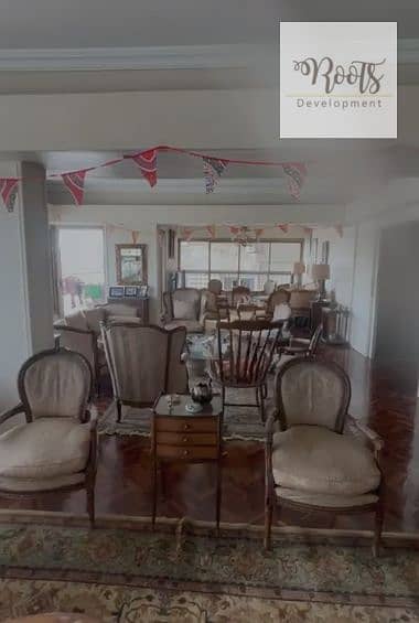 For Rent Finished Apartment with Panoramic View on the Nile, El Bahr El Aazam, Giza.