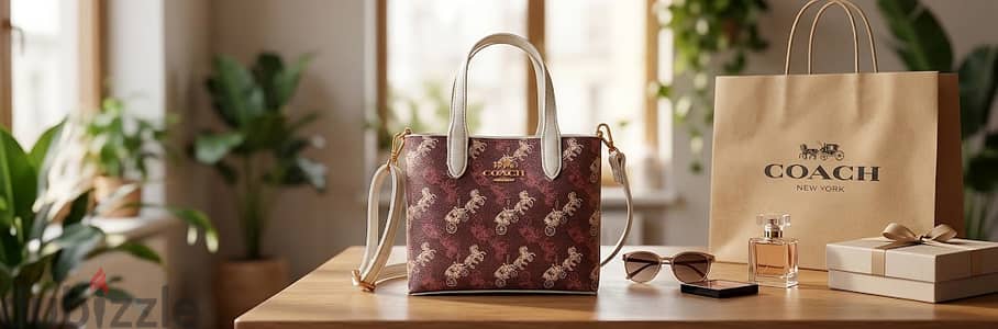 شنطة كوتش برجاندى جديدة تماما Mirror Coach Burgundy Bag (New)