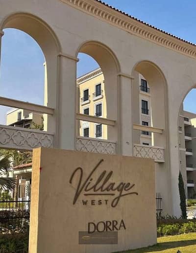 Apartment for rent, 164 sqm, featuring a kitchen, air conditioning units, and spotlights. Located in the Village West compound in Sheikh Zayed, just m