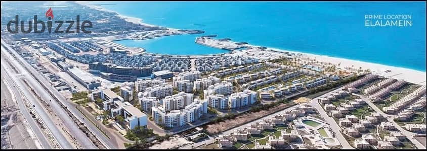 شاليه 75 مترمتشطب بالكامل  مباشرة علي البحر في الساحل الشمالي تقسيط علي 8 سنوات