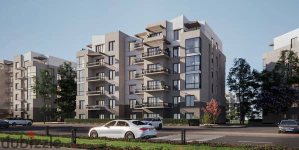 Ground-floor apartment with a garden for sale, featuring 3 bedrooms; handover in 6 months. Located in Hyde Park, Fifth Settlement, New Cairo.
