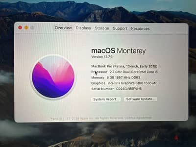 ماكبوك برو ٢٠١٥ ٨ رام macbook 2015 8gb RAM