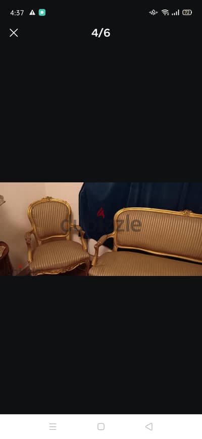 لوى كانز انتيك مصري قديم، تصميم نادر، اويما محفور، كنبة و٢فوتيه