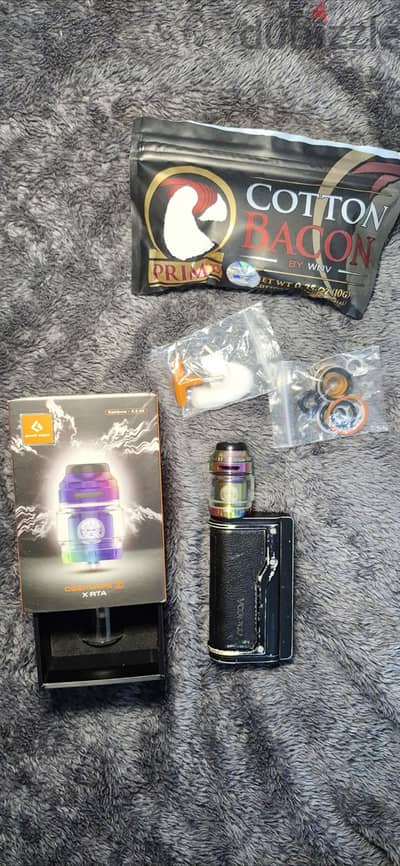 Argus gt Vape with  Zeus tank X RTA and Bacon cotton without battery