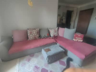 كنبه ركنه خشب زان واسنفج فاخر ارتفاع ٣٠ سم
