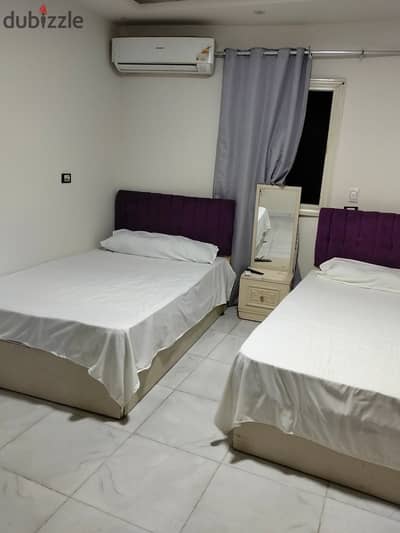 Furnished studio for rent 6 October, First district, steps to the parking lot, Al-Hosary, and the university, steps to Mall of Arabia and Misr University, steps to Hyper and Zaid.