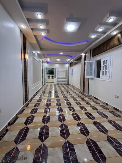 Apartment in Alexandria, Al-Ajami, Al-Nakhil Beach next to the main street and all services and 10th Commercial Street, excellent residential location, high-end finishing, registered and complete with utilities.