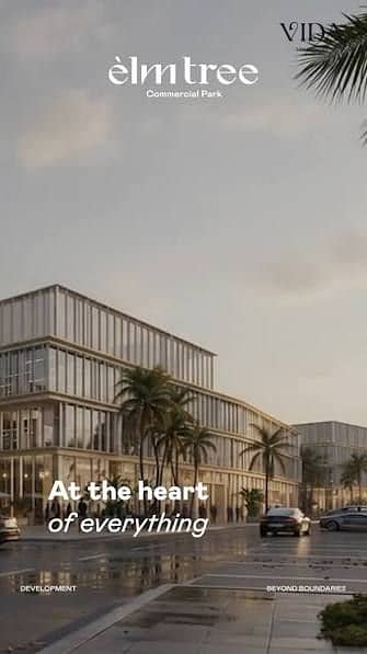 للبيع عياده علي محور البوليفارد مباشر 6 اكتوبر مول Elm Tree Commercial Park بالتقسيط علي 8 سنين بسعر الطرح
