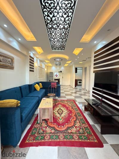 شقه في اسكندريه العجمي شاطي النخيل ب الفرش والأجهزة الكهربائية تاني عماره من البحر ع الشارع الرئيسي مباشر تشطيب هاي لوكس مسجله وكامله المرفق