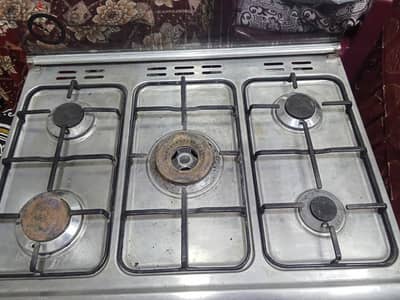 بوتجاز اليكتريك استالس فرن وشويه ومروحه ولمبه واشعال 5شعلة
