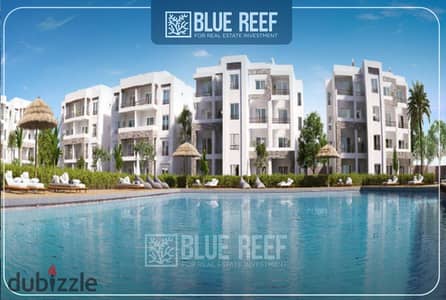 Chalet for sale in Amwaj compound, featuring a roof terrace with a sea view; fully finished and equipped with all appliances.