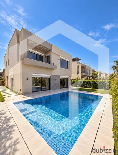 First Use - Direct from Owner Villa with a Private Pool Fully Finished for sale with Kitchen Cabinets & ACs in Palm Hills, The Crown, 6th Of October