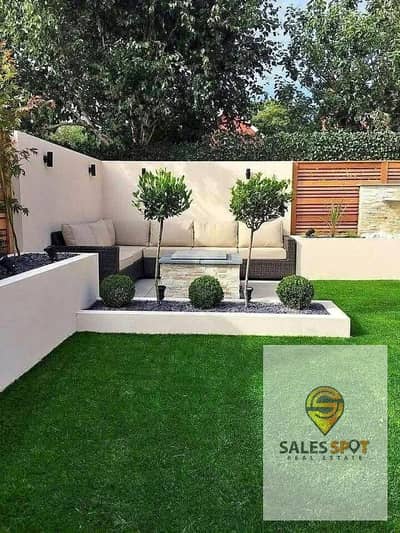 Apartment with a garden for sale in the Mayan compound, Fifth Settlement; ready for occupancy within months, featuring high-end (super luxe) finishes