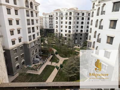 Super-luxuriously finished apartment for sale in Celia by Talaat Moustafa, New Capital. Immediate delivery, with an open view overlooking a garden and
