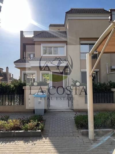 S-Villa (Middle unit) for sale in Sarai Compound (New Cairo), located near Suez Road, the New Administrative Capital, and Mostakbal City.