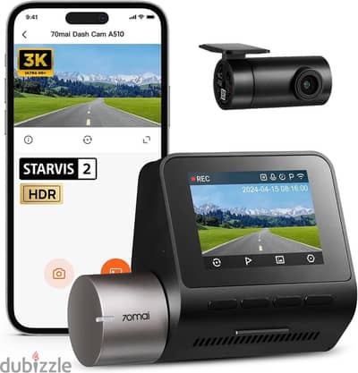 70mai dash cam A510. بحالة ممتازة كالجديدة كاميرا امامية و خلفية