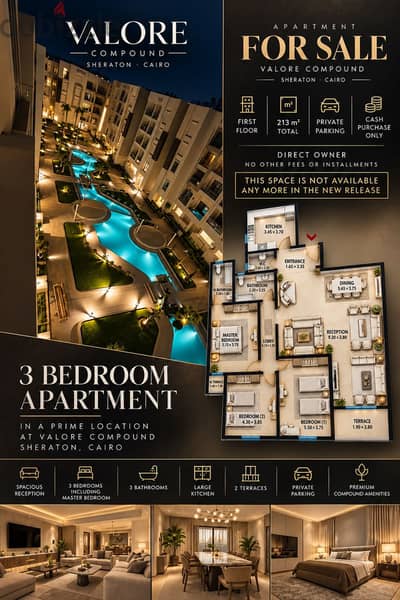 213m Apartment in Valore, Sheraton