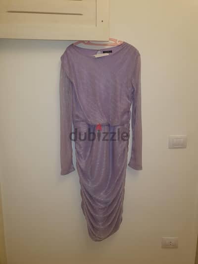 calliope lilac glittery midi dress