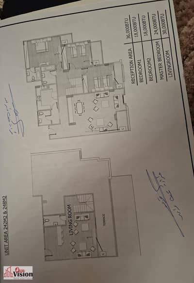For sale at Zayed Dunes, penthouse 242m + 248m, the largest area in the project, semi-finished, 4 rooms, 4 bathrooms, required 10 million