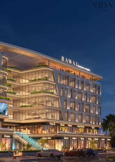 للبيع محل علي المحور المركزي 6 اكتوبر Rawaj Business Complex بالتقسيط علي 12 سنه
