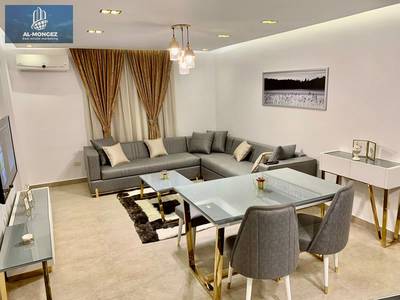 90-square-meter furnished apartment for rent in Al Rehab City, Phase 2—one of the most prestigious phases in the city—located in Al Rehab, First Settl