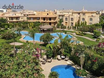 Townhouse villa for rent in La Rosa Compound (Zahret El Tagamoa) next to Waterway and Garden 8, First Settlement  Land area 356 sqm, built-up area 382