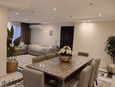Fully furnished and fully air-conditioned apartment near the Arab League, 190m, completely new finishing, new furnishings, all devices modern, super lux finishing, luxurious entrance, very chic building