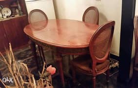 Beech dinning room (table . 9 x1.8 + 4 chairs) with classic copper work 0