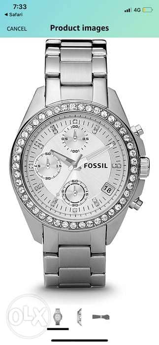 original fossil watch rubber band white 1