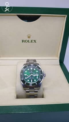 Replica Rolex submariner full silver green dial with small box 0