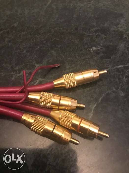 gold plated super sheld rca cable car systems audio Original 1