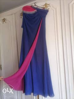 فستان سواريه لوزن ٥٥ ك لون ازرق زهري في فوشيه