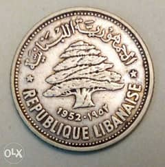 الجمهورية اللبنانية - ٥٠ قرش - ١٩٥٢ 0