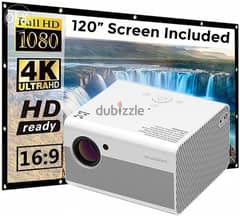 Wownect Home LED Smart Android 4K Projector HD [ 5000 Lumens ] With St 0