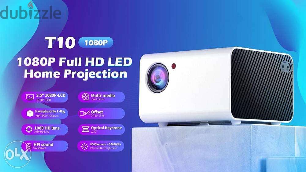 Wownect Home LED Smart Android 4K Projector HD [ 5000 Lumens ] With St 1