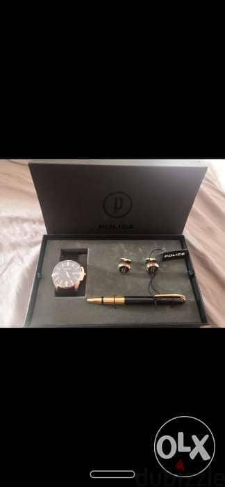 Police watch, cufflinks and pen set