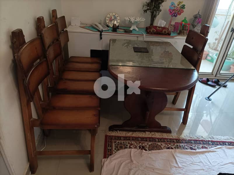 foldable dinning table with 4 chairs with glass 1