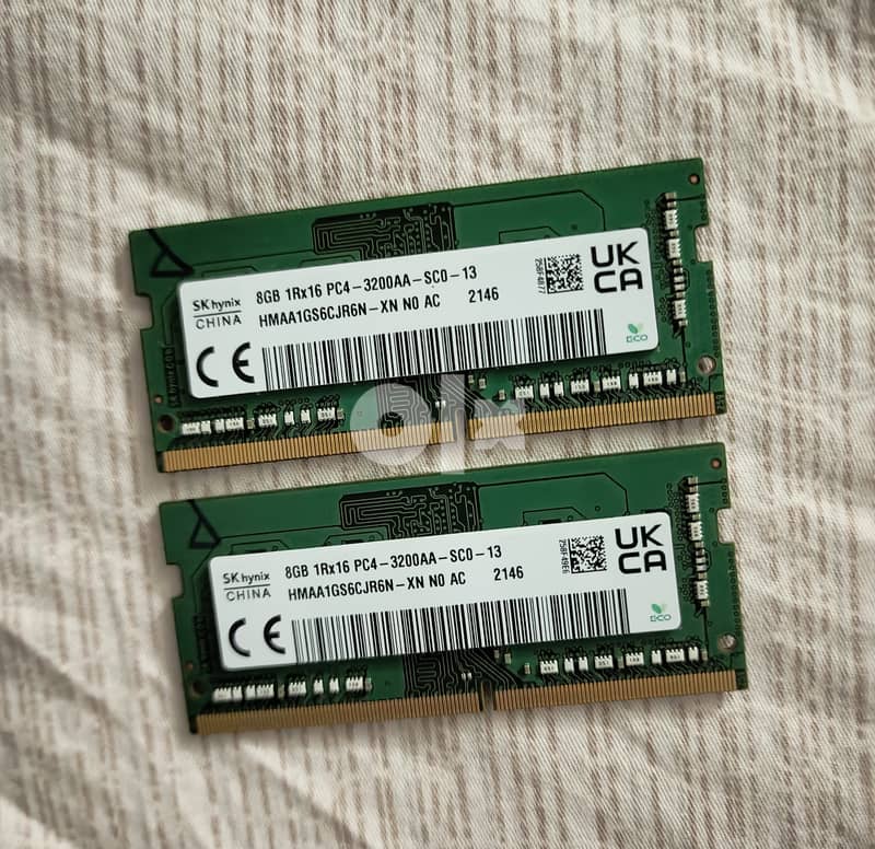 رامات للبيع ddr4 الواحدة 8gb تردد 3200 mhz رامتين كل واحدة 8gb Pass 32 0