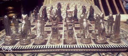 طقم شطرنج نحاس فرعوني 0