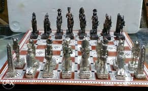 طقم شطرنج نحاس خالص فرعوني حجم كبير+ قاعده صدف ٤٠سم 0