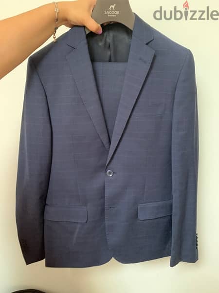 Sacoor brand blue design suit size 48 0