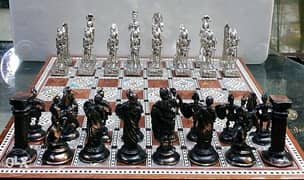 طقم شطرنج نحاس خالص نصف فرعوني ونصف روماني 0