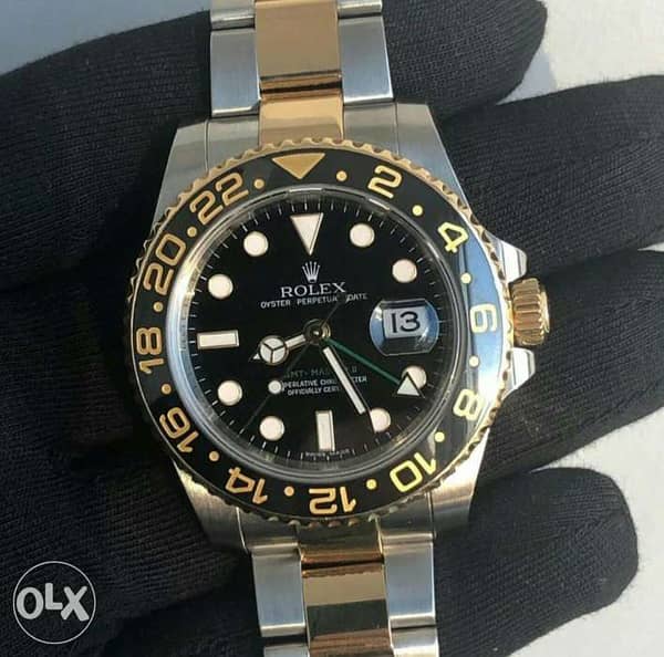 Rolex half sale gold gmt