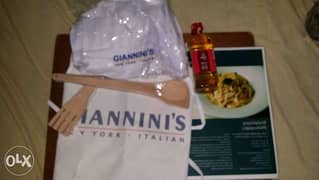 Italian Cooking Tools with Hat, Apron, Olive Oil and Fettuccine Recipe 0