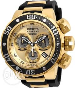 INVICTA 21641 Gold Case With Black Tone SILICONE And Steel Band 0