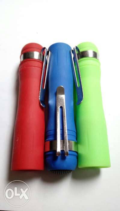 كشاف قلم ليد 5 وات بلاستيك قوى الوان / Plastic Powerful Torch LED 5W 2