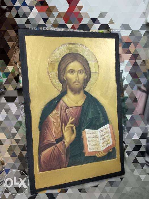 Byzantine icon أيقونة على خشب 0