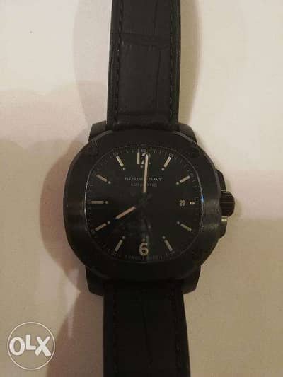 ساعة Burberry Automatic Black Belt أتوماتيك سويسرى اصلى استعمال خفيف