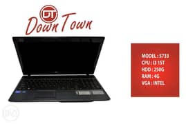 Laptop Acer Model- ''5733,CPU: I3 1ST,RAM: 4 ,HDD: 250,VGA: INTEL 0